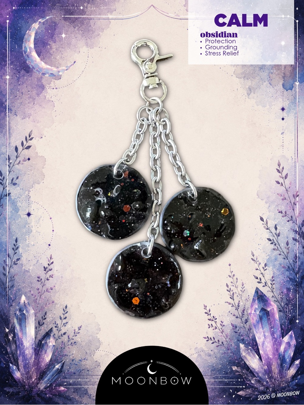 Moonbow Handmade Charm - Obsidian